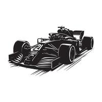 Formula Racer Overtaking Opponent Silhouette vector