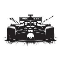 Formula Racer in Sharp Turn Silhouette vector