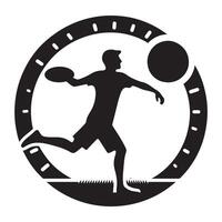 Frisbee Player Catching Silhouette vector