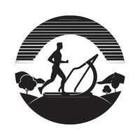 Man Doing Plank Exercise Silhouette vector
