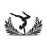 Gymnast Doing Rings Routine Silhouette vector