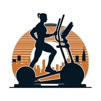 Man Squatting with Barbell Silhouette vector