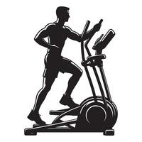 Woman Using Treadmill Silhouette vector