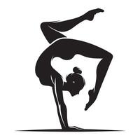 Gymnast Practicing Floor Routine Silhouette vector
