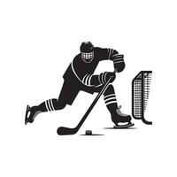 Hockey Player Faceoff Position Silhouette vector