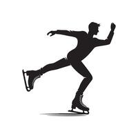 Ice Skater Ending Routine Silhouette vector