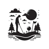 Mini Golf Player Silhouette vector