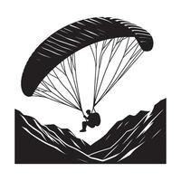 Paraglider in the Sky Silhouette vector