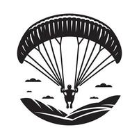 Silhouette of Paraglider in Air vector