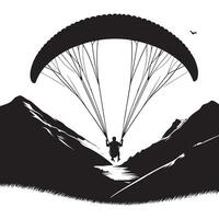Paraglider in Flight Silhouette vector