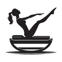 Flat Silhouette of Pilates Stretch vector