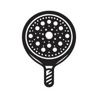 Black Silhouette of Pickleball Player Serving vector