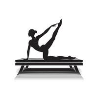 Silhouette of Pilates Exercise Pose vector
