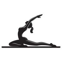 Dynamic Pilates Stretching Silhouette vector