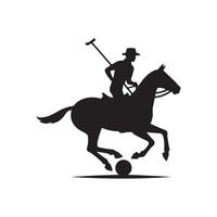 Silhouette of Polo Player with Mallet vector