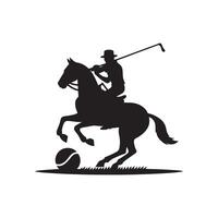 Dynamic Silhouette of Polo Player vector