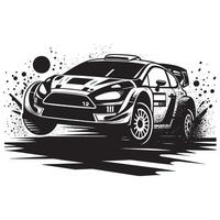 Rally Racing Silhouette in Action vector