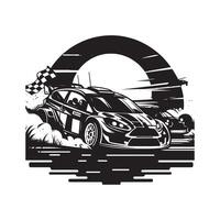 Dynamic Silhouette of Rally Car in Motion vector