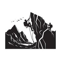 Climbing Athlete Silhouette in Action vector
