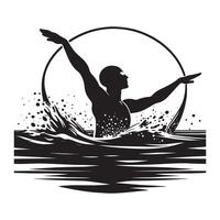 Silhouette of Sailing Boat on Water vector