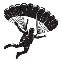 Freefalling Skydiving Silhouette on White Background vector
