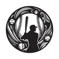 Softball Catching Silhouette on White Background vector