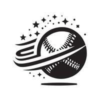 Softball Pitching Silhouette on White Background vector