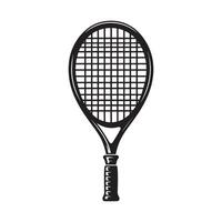 Squash Player Hitting Ball Silhouette on White Background vector
