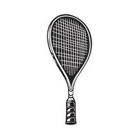 Silhouette of Squash Player in Motion on White Background vector