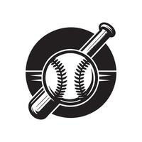 Softball Player in Action Silhouette on White Background vector