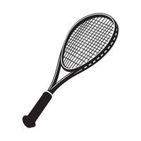 Squash Player in Action Silhouette on White Background vector