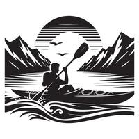 Swimmer in Action Silhouette on White Background vector