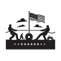 Tug of War Rope Silhouette on White Background vector