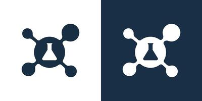 Two different icons of a chemical flask and a chemical flask vector