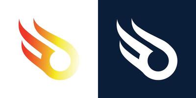 Two logos with flames on them vector