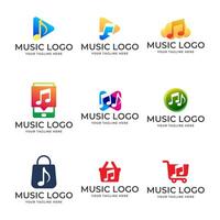 Music logo design set with music notes, music notes, music notes, music notes, music notes vector