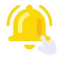 Clicking notification bell icon. vector