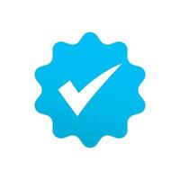 A blue check mark on a white background vector