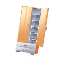 Wardrobe illustration, realistic in 3D style. vector