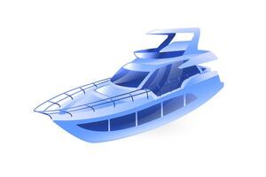 Illustration of a sea yacht realistic in 3D style vector