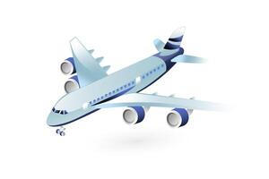 Realistic illustration of a passenger aircraft in 3D style. vector