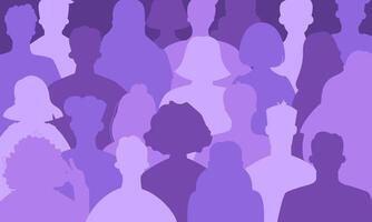 Silhouettes of different people in a crowd vector
