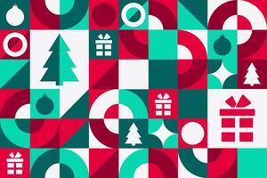 Merry Christmas and Happy New Year. Seamless geometric pattern. Template for background, banner, card, poster. vector