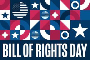 Bill of Rights Day. December 15. Holiday concept. Template for background, banner, card, poster with text. vector