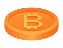 Bitcoin gold coin. Bitcoin cryptocurrency symbol. vector