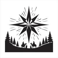 Star of Bethlehem, Christian silhouette EPS illustration vector