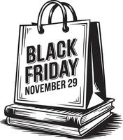 Luxury Black Friday Poster with Bag vector