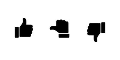Like, neutral, and dislike hand icon. Thumb up, middle, and down sign symbol. Feedback concept vector