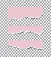 Realistic torn paper strip collection with wood edges. A set of torn paper on a illustration. vector
