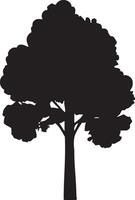 Silhouette pine tree Evergreen branch . Conifer tree on the white background Collection vector